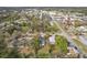 Aerial view highlighting a residential area, surrounded by commercial zones with a mix of dwellings and parking spots at 2206 W Pine St, Orlando, FL 32805