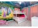 bedroom with a bunk bed, princess murals, and cloud-painted ceiling at 3312 Lilac Wa, Davenport, FL 33897