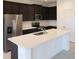 Spacious kitchen with stainless steel appliances, sleek cabinets, and a center island at 2051 Town Pasture Dr, Eustis, FL 32726