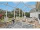 Inviting screened-in patio with comfortable seating and decorative rug, perfect for outdoor relaxation at 25239 Cranes Roost Cir, Leesburg, FL 34748