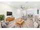 Inviting living room boasts a ceiling fan and an adjacent dining area, perfect for entertaining at 947 Cumberland Dr, Kissimmee, FL 34759