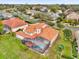 The backyard features a screened pool and lush lawn at 10616 Emerald Chase Dr, Orlando, FL 32836