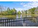Scenic view of the pond and landscaping from behind the balcony railing at 1357 Venezia Ct # 402, Davenport, FL 33896