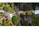 Aerial view of property highlighting the pool, neighboring properties and proximity to the lake at 1400 Tedford St, Eustis, FL 32726