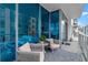 Cozy outdoor patio featuring seating and stunning city views at 260 S Osceola Ave # 601, Orlando, FL 32801