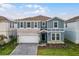 Charming two-story home boasts a beautiful stone facade, manicured lawn and covered entryway at 4149 Lana Ave, Davenport, FL 33897