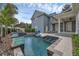 Backyard pool featuring lush tropical landscaping, seating areas, and home's rear elevation at 4533 Burke St, Orlando, FL 32814