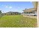 Large grassy backyard with covered patio and screened-in lanai at 741 Maderia Ct, Kissimmee, FL 34758