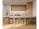 Modern kitchen featuring an island with seating, sleek cabinetry, and stylish pendant lighting at 8517 Karrer Ter, Orlando, FL 32827