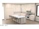 Modern kitchen design with a center island, stylish pendant lights, and stainless steel appliances at 8517 Karrer Ter, Orlando, FL 32827