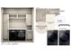 Laundry room featuring off-white cabinetry, quartz countertops, and modern washer and dryer units at 8517 Karrer Ter, Orlando, FL 32827