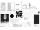 Bathroom design with a modern vanity, hexagon tiles, and stylish black and white color scheme at 166 Hammock Preserve Loop, Winter Garden, FL 34787