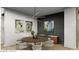 Stylish dining room with modern light fixture, round table, and neutral decor at 166 Hammock Preserve Loop, Winter Garden, FL 34787