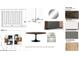 Dining room design includes a round table, chairs, linear lights, art and sample materials at 166 Hammock Preserve Loop, Winter Garden, FL 34787