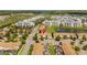 A vibrant aerial shot of a residential community with lush green spaces and a serene lake at 3197 Pequod Pl, Kissimmee, FL 34746