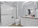 Modern bathroom featuring a glass-enclosed shower, sleek vanity, and contemporary fixtures, providing a spa-like retreat at 13500 Turtle Marsh Loop # 816, Orlando, FL 32837