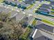 Overhead view of a well-planned community showcasing neat landscaping and modern home designs at 5315 Meadow Song Dr, Okahumpka, FL 34762