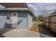 View of the shed in the backyard, with a cement slab at 1285 Oak Dr, Mount Dora, FL 32757