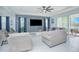 Spacious living room featuring an accent wall, tile flooring, and comfortable furniture for entertaining guests at 1636 Barberry Dr, Kissimmee, FL 34744