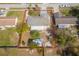 An aerial view shows the entire property lot and backyard, as defined by a red border at 2665 Windsor Heights St, Deltona, FL 32738