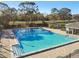 A large, rectangular swimming pool with clear blue water, surrounded by a brick-paved deck and lounge chairs at 4353 Shadow Crest Pl # 3, Orlando, FL 32811