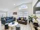 Comfortable living room with a large window, stylish furniture, and modern decor at 458 Hollinghead Loop, Davenport, FL 33896