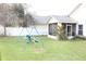 A full view of the backyard shows it has a playset, screened-in lanai, and a full fence at 536 Dunoon St, Ocoee, FL 34761