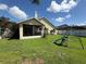 Well-maintained backyard with green grass, screened-in porch, and a swing set at 536 Dunoon St, Ocoee, FL 34761