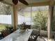 Enclosed patio features a table and chairs, with decorative plants at 536 Dunoon St, Ocoee, FL 34761