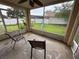 View from screened porch overlooking the fenced backyard, complete with a swing set and lush green grass at 536 Dunoon St, Ocoee, FL 34761