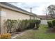 Green side yard with a chimney, hedges along the house, and a view of the adjacent property at 536 Dunoon St, Ocoee, FL 34761