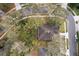 An aerial view of a cozy home nestled among mature trees in a quiet, landscaped neighborhood at 892 Cool Springs Cir, Ocoee, FL 34761