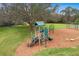 A view of a playground in a community space, featuring a climbing structure and other recreational equipment at 892 Cool Springs Cir, Ocoee, FL 34761