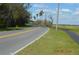 Curvy street bordered by grass, palm trees, and lake at 933 Lakehurst St, Lakeland, FL 33805