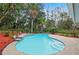 Backyard pool with lush tropical landscaping creating a private oasis at 1113 Lyric Dr, Deltona, FL 32738