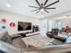 Inviting living room featuring contemporary furnishings, a large TV, and stylish decor at 2348 Clemblue Rd, Clermont, FL 34715