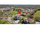 A picturesque aerial view of a neighborhood featuring a vibrant green park and neatly arranged homes at 3000 Stonington Run, Kissimmee, FL 34746