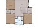 Upstairs floor plan featuring three bedrooms, two walk-in closets, one bath, and a loft area with stairs at 3000 Stonington Run, Kissimmee, FL 34746