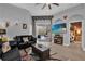 Comfortable living room with sliding glass doors leading to the outdoor living area at 408 Orista Dr, Davenport, FL 33897