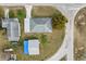 Overhead view of a property showing the layout of the buildings and yard space from above at 4431 Clubhouse Rd, Lakeland, FL 33812