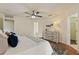 Tranquil bedroom with ceiling fan, ensuite bathroom and walk-in closet at 1600 Amboy Dr, Deltona, FL 32738