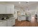 Modern kitchen with stainless steel appliances, granite countertops and tile backsplash at 1600 Amboy Dr, Deltona, FL 32738