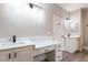 Elegant bathroom with double vanity, modern fixtures, and plenty of counter space at 1621 Crescent Rd, Longwood, FL 32750