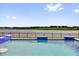 Beautiful blue tiled pool with scenic lake view at 16828 Sanctuary Dr, Winter Garden, FL 34787
