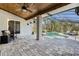 A screened in pool area with a wood ceiling at 243 Shady Oaks Cir, Lake Mary, FL 32746