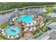 Aerial view of a stunning resort-style pool, offering a luxurious and relaxing environment in the active adult community at 6105 Citrus Grove Ct, St Cloud, FL 34771