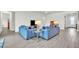 Bright living room with blue sofas and a large window for natural light at 6105 Citrus Grove Ct, St Cloud, FL 34771