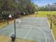 Full-sized basketball court with multiple hoops amidst a lush, green setting at 743 Riverbend Blvd, Longwood, FL 32779