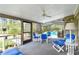 Spacious screened patio offers dining and relaxing with a view of the sparkling pool and outdoor space at 743 Riverbend Blvd, Longwood, FL 32779