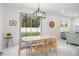 Dining area with large windows and a contemporary table set at 7633 Marietta St, Orlando, FL 32807